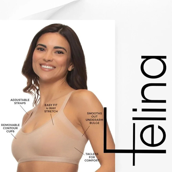 FREE ITEM Felina | Bras (2 pack) | Wire free | Side Smoothing | black tan | NWOT - Picture 3 of 8